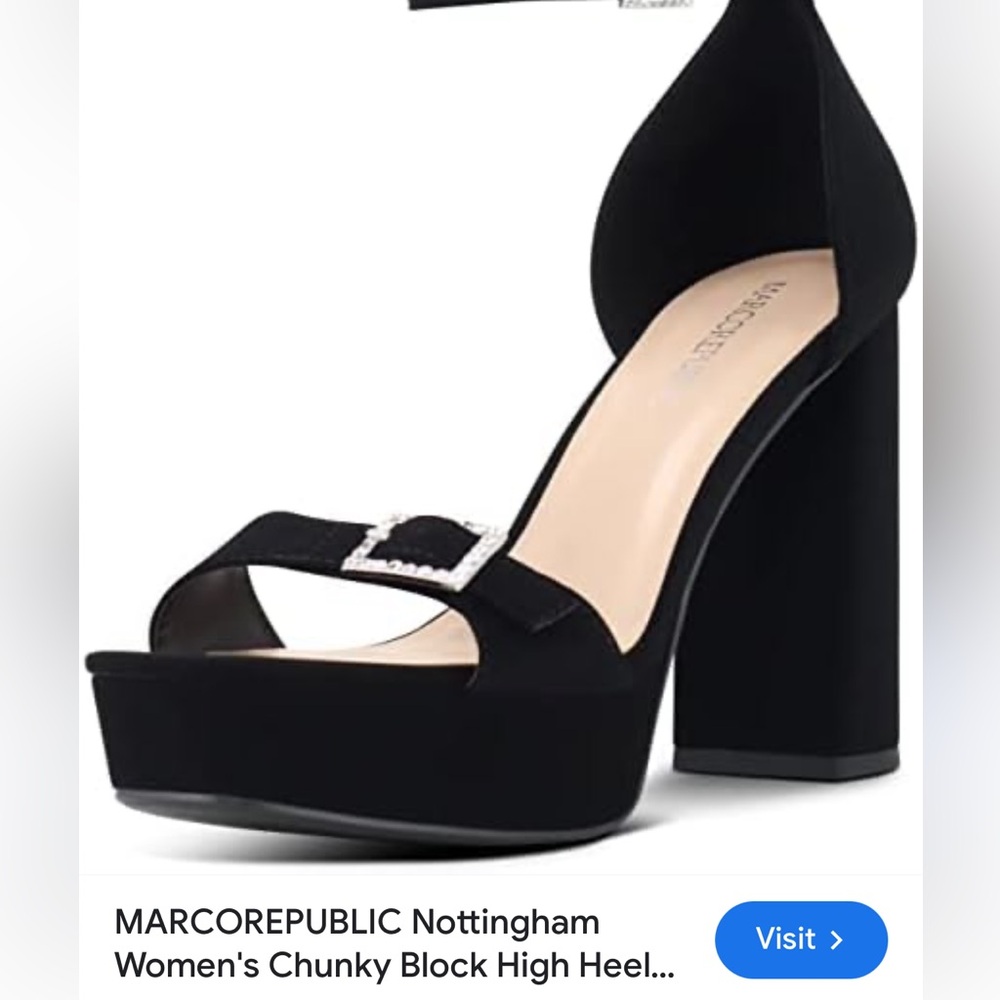 Marco Republic Nottingham black block heels size 7 faux suede